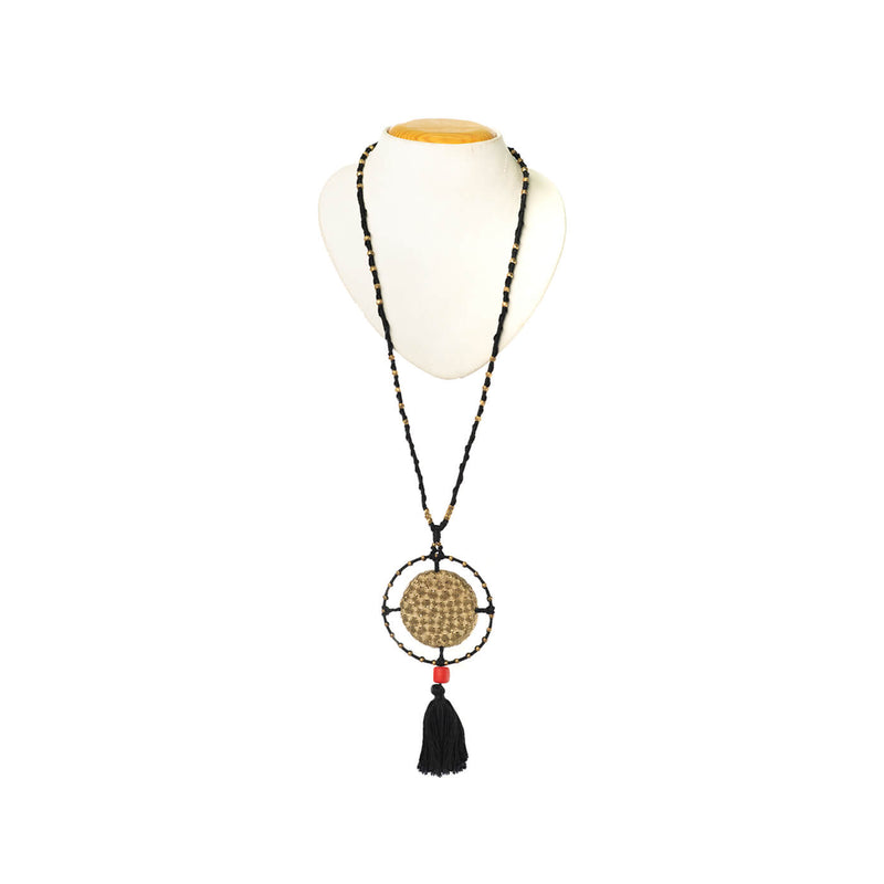 Contemporary Handmade Long beaded Tassel Necklace
