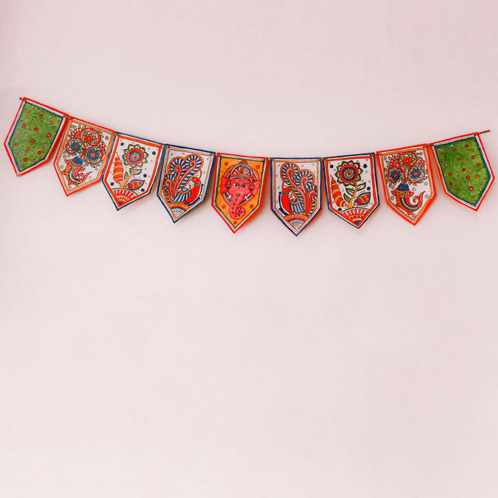 Hand-painted Shubh Ganesha Long Toran Puppet Hanging