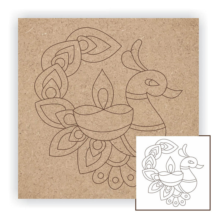 Trial Pack - Animals and Birds Premarked MDF Square Bases - Set of 4