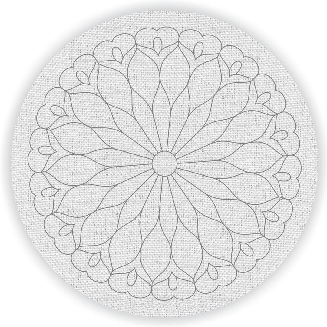 Trial Pack - Peacock and Flowers Premarked Canvas Bases - Set of 5