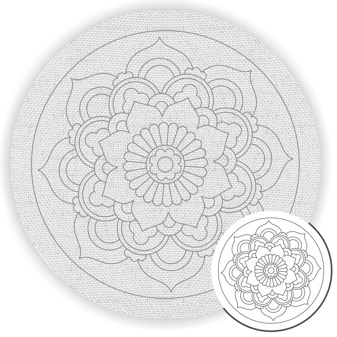 Pre Marked Canvas Base - Flower Mandala - 3033