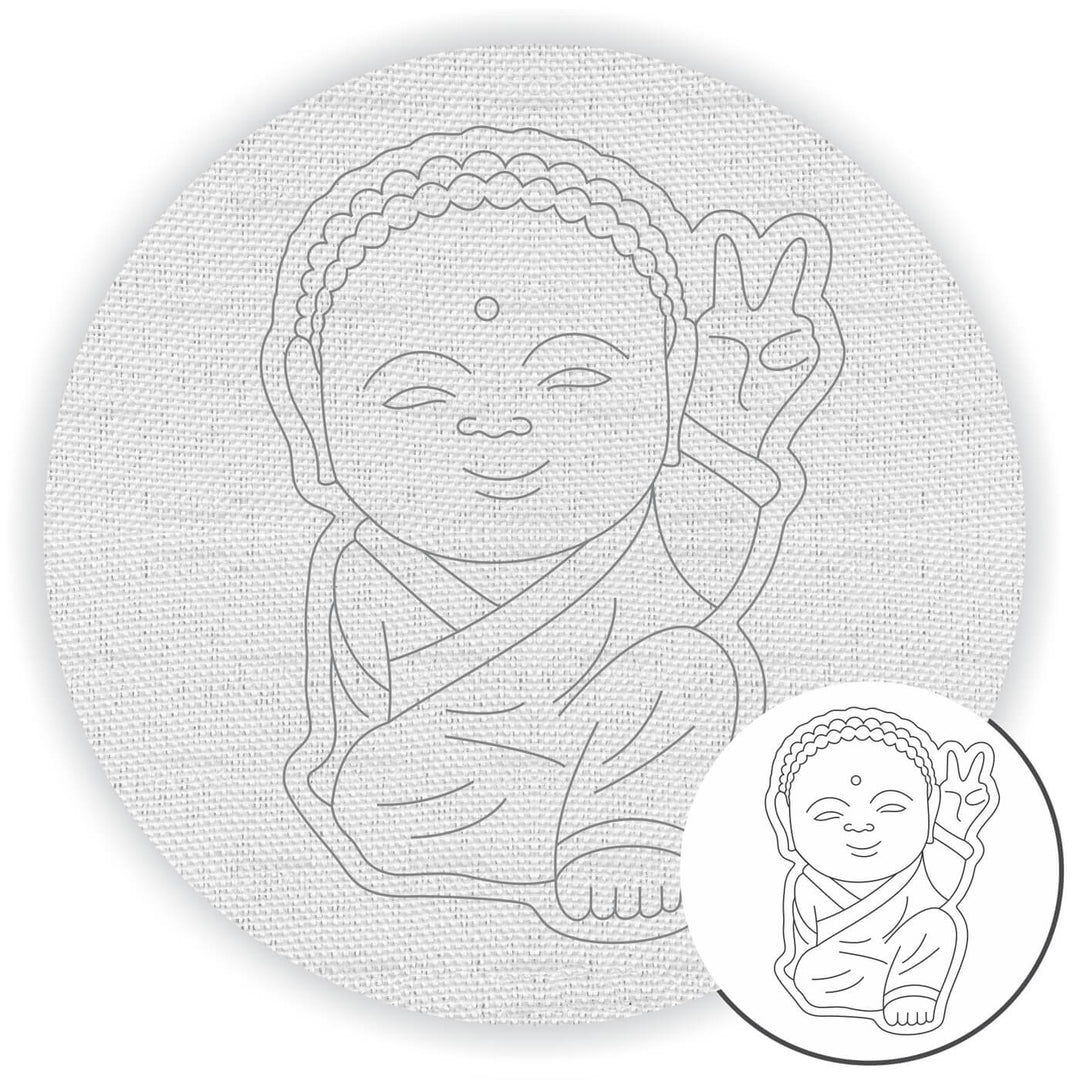 Pre Marked Canvas Base - Young Buddha - 3034