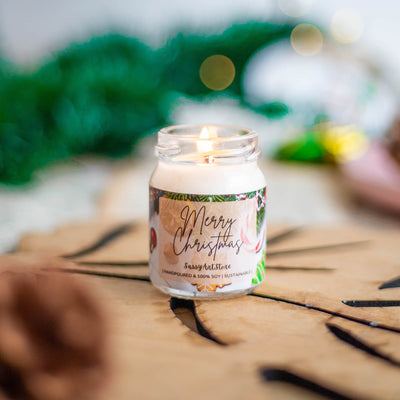 Scented Soy Wax Christmas Candle Mini Jars - Set of 2