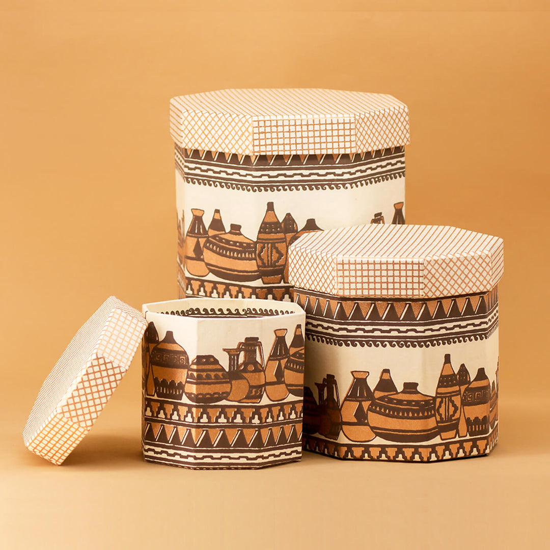 Handmade Paper Greek Pots Gift Box