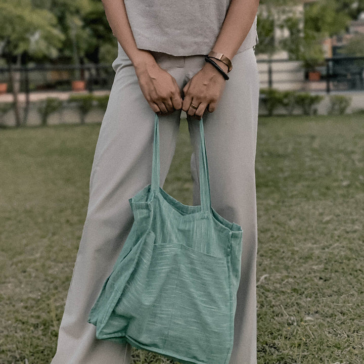 Premium Linen Tote Bag - Green