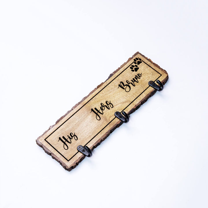 "His Her" Customised Key Holder with Pet Name - Zwende