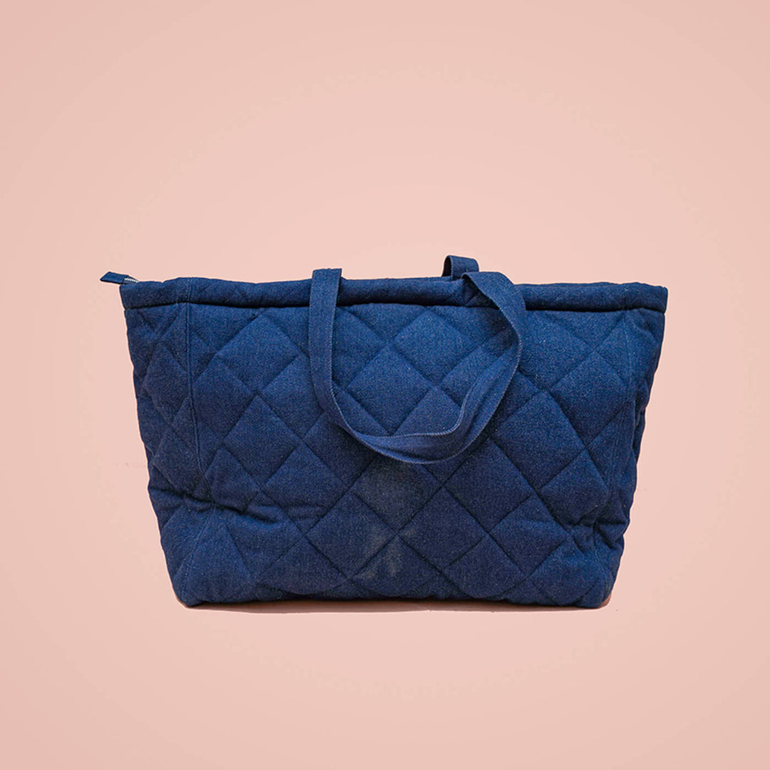 Quilted Denim Tote