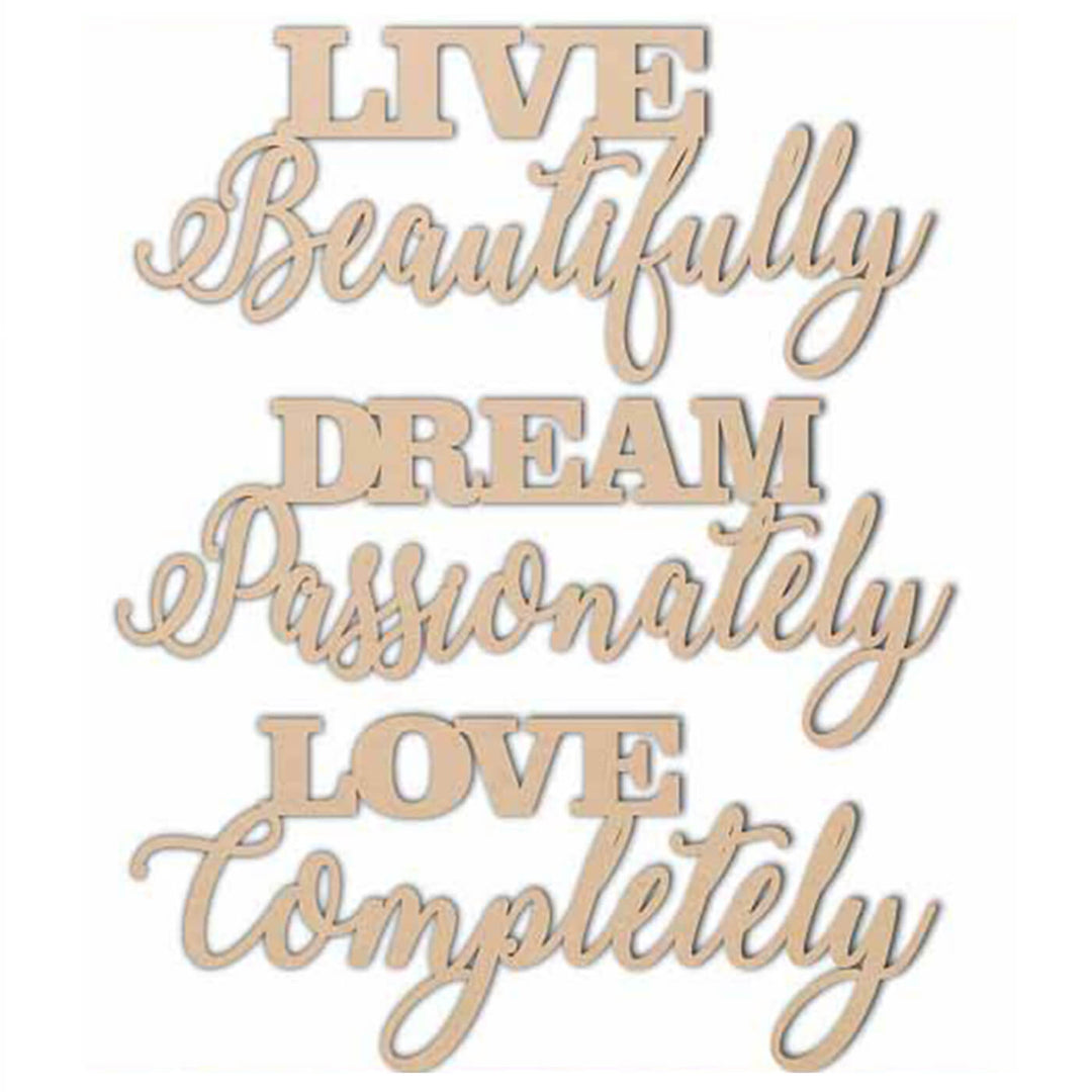 Ready to Decorate Wooden Cutouts - Live, Dream, Love