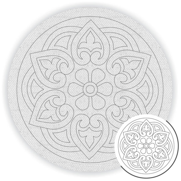 Pre Marked Canvas Base - Regal Flower - 3038 - Zwende