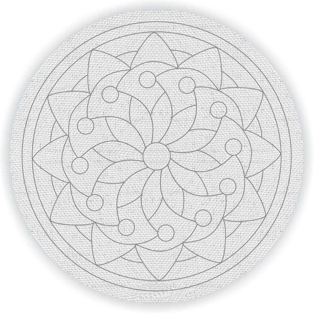 Trial Pack - Geometric Mandala Premarked Canvas Bases - Set of 7