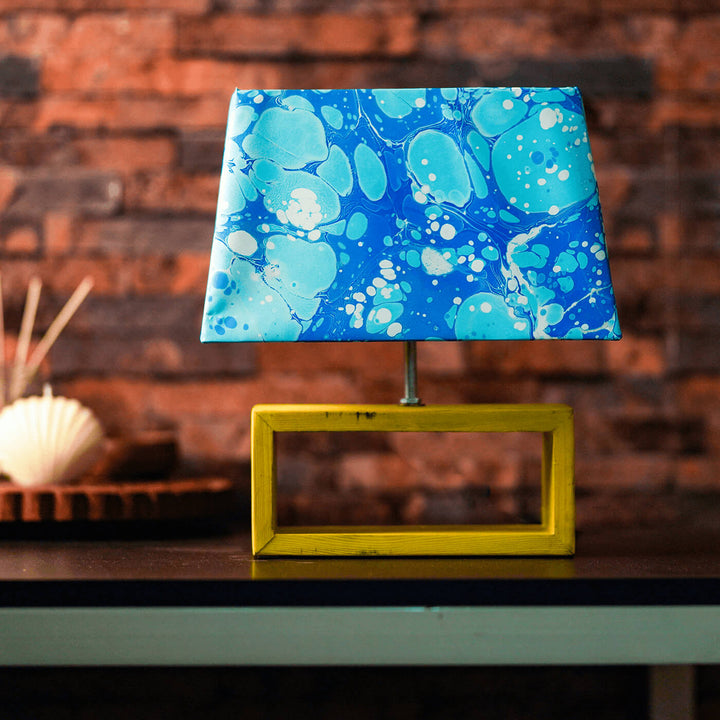 Marbled Fabric Rectangle Empire Lamp