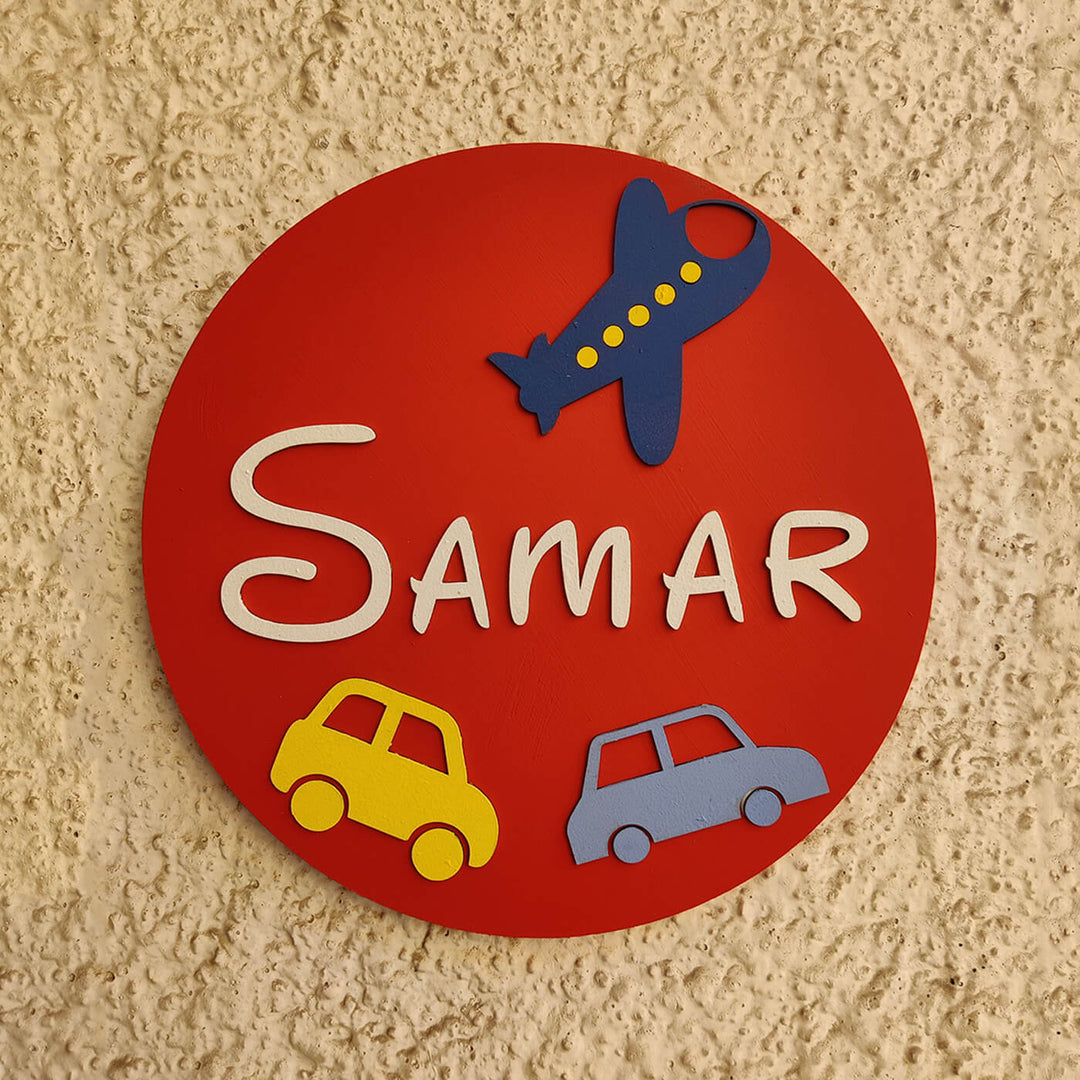 Vehicle Theme Personalised MDF Nameboard