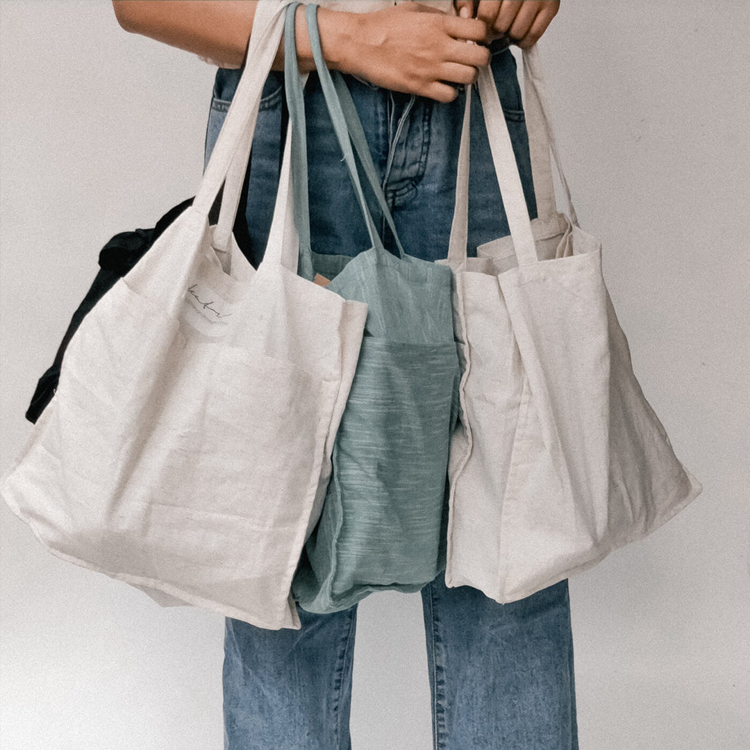 Premium Linen Tote Bag - White