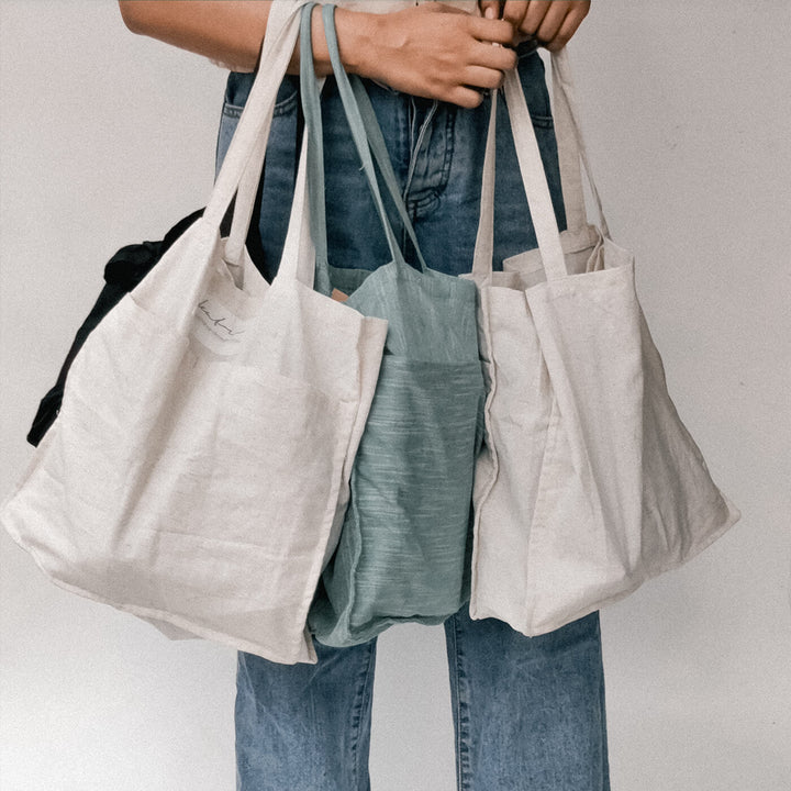 Premium Linen Tote Bag - White