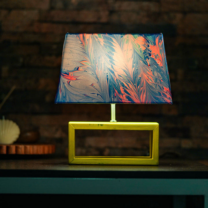 Marbled Fabric Rectangle Empire Lamp