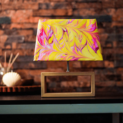 Marbled Fabric Rectangle Empire Lamp