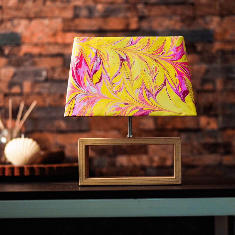Marbled Fabric Rectangle Empire Lamp