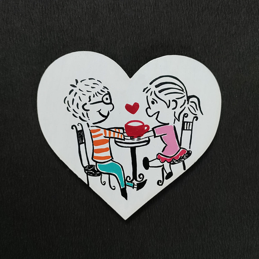 Handcrafted Personalized Heart Shaped Fridge Couple Magnet