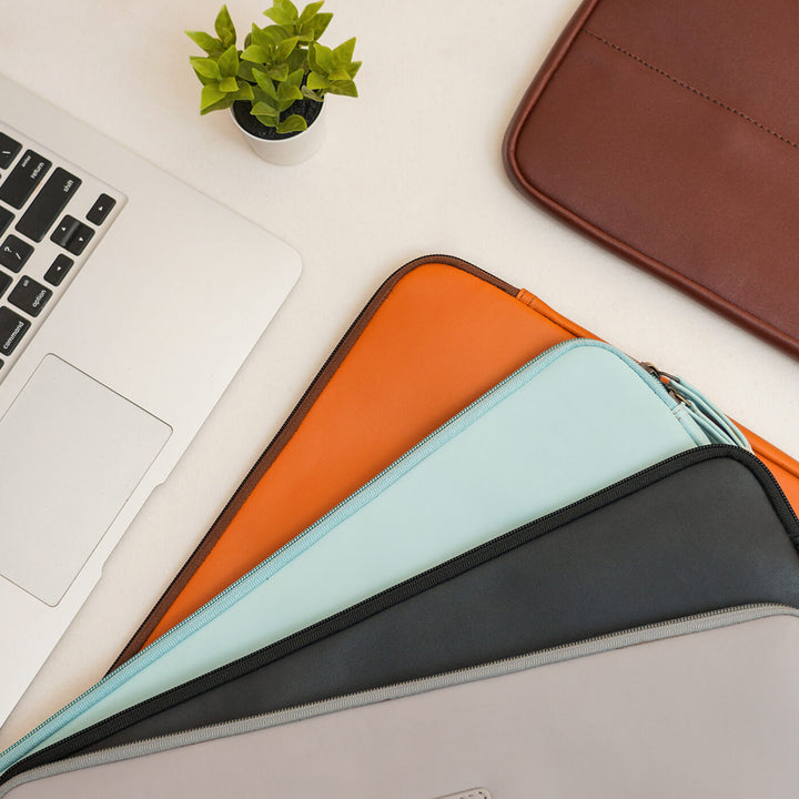 Sleek Faux Leather Personalized Laptop Sleeve