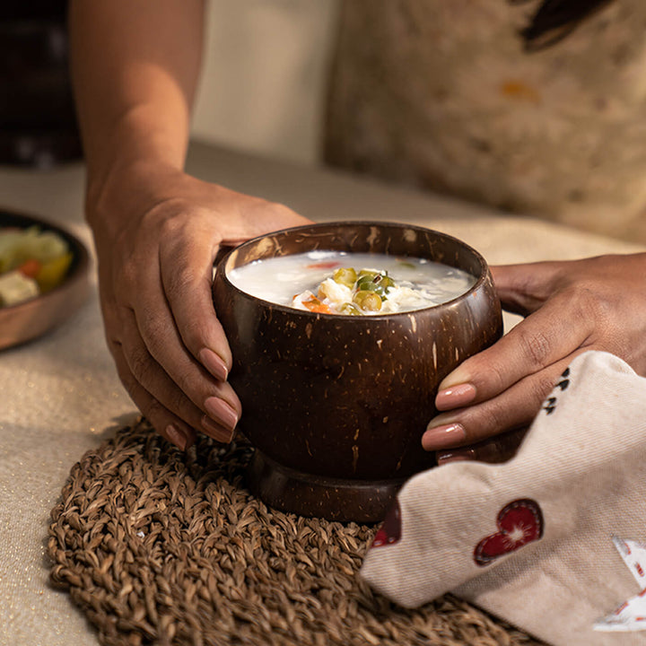 Coconut Shell Soup Bowl an Spoon