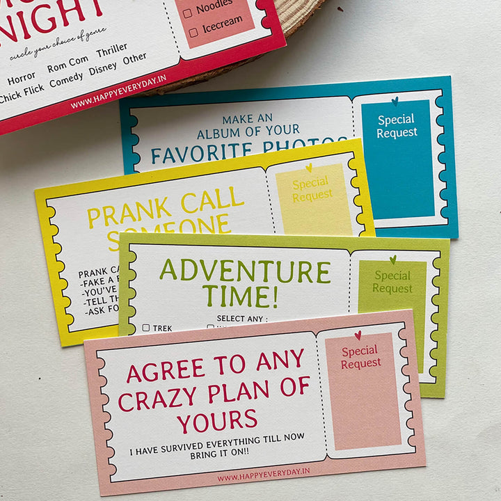 Sister Bucketlist Activity Coupons | 10 Cards