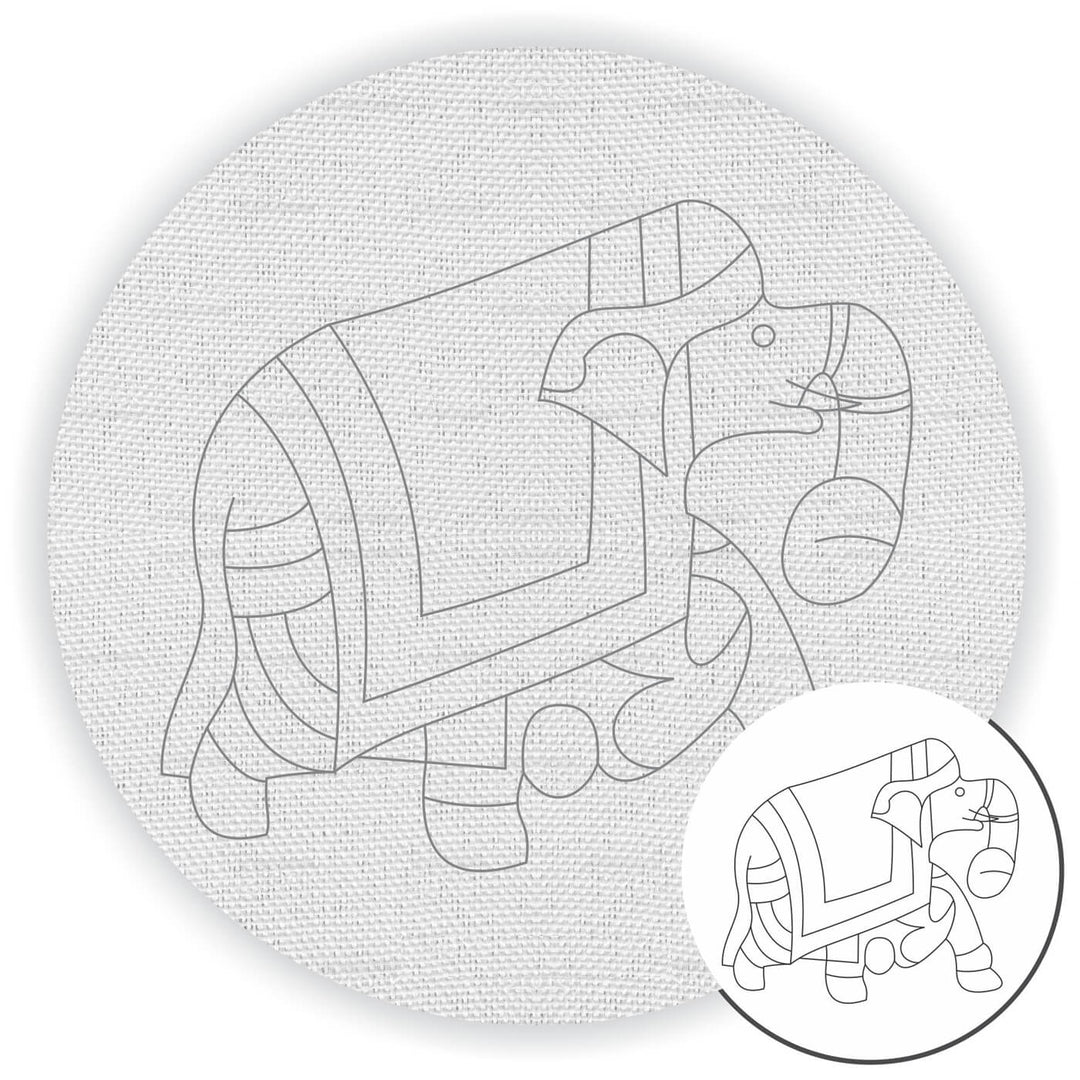 Pre Marked Canvas Base - Royal Elephant - 3040