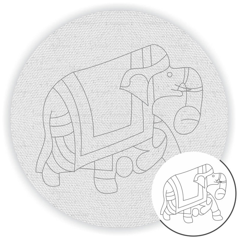 Pre Marked Canvas Base - Royal Elephant - 3040