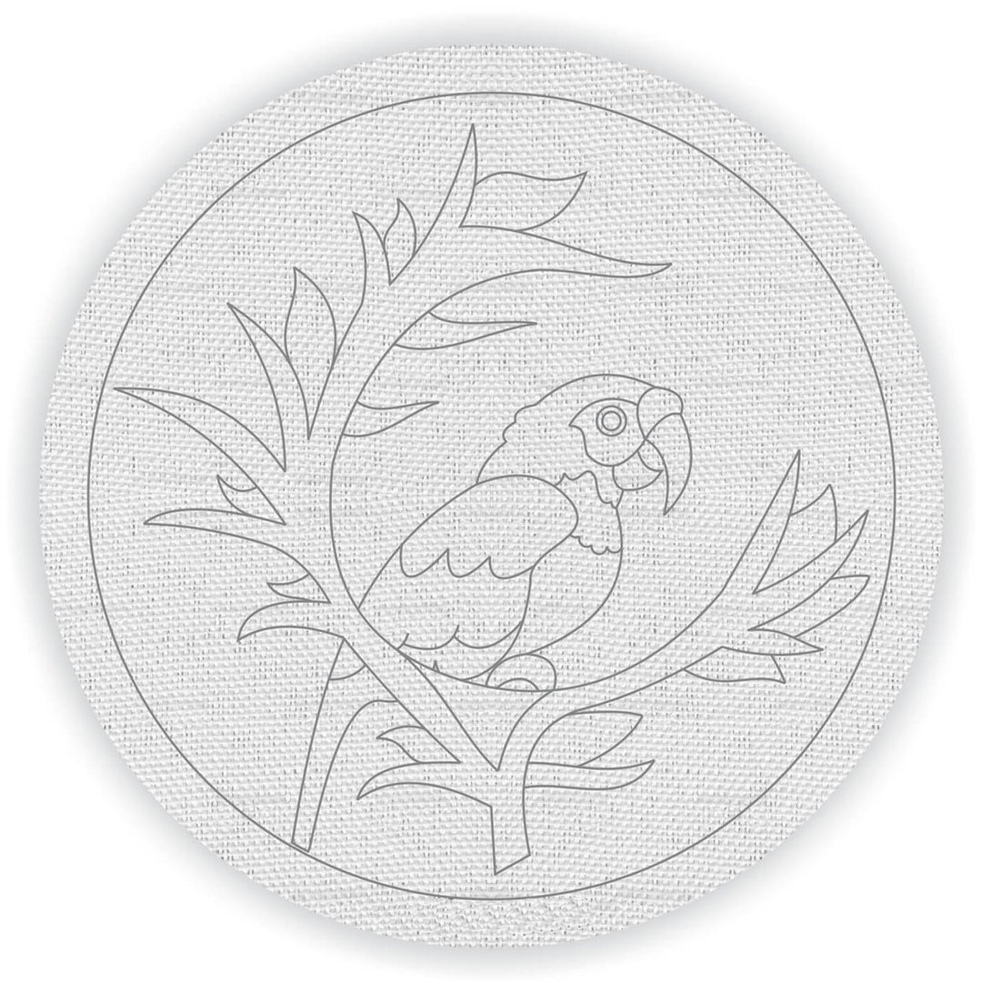 Trial Pack - Birds and Flowers Premarked Canvas Bases - Set of 8