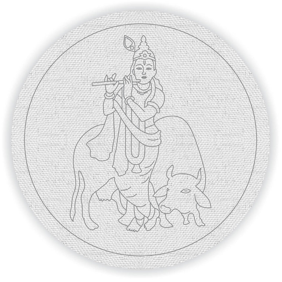 Trial Pack - Krishna Story Premarked Canvas Bases - Set of 7