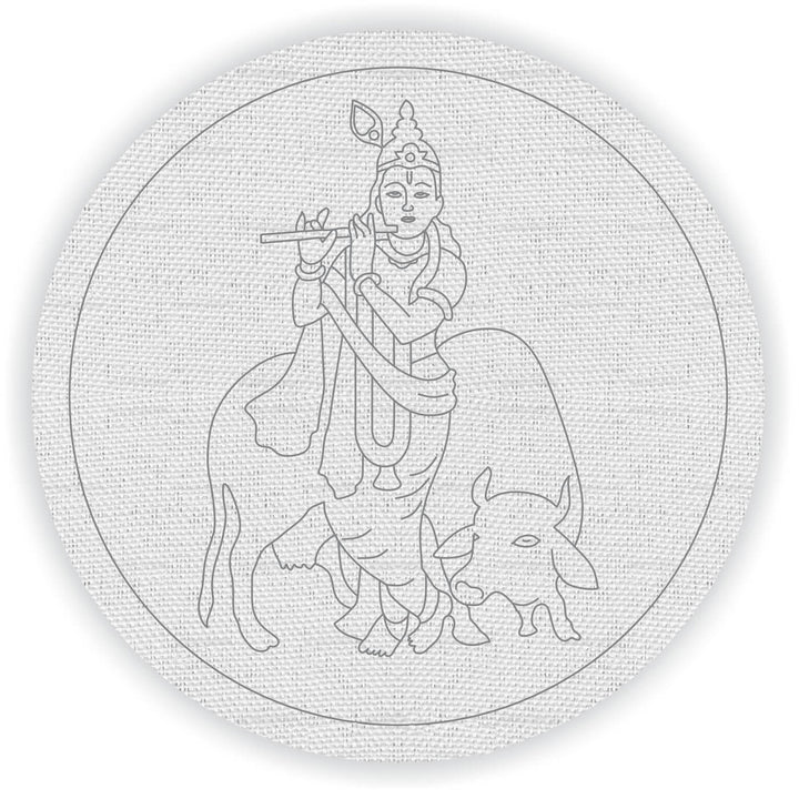 Trial Pack - Krishna Story Premarked Canvas Bases - Set of 7