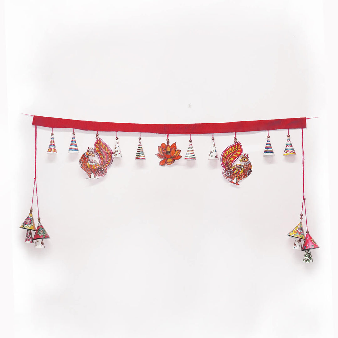 Hand-painted Hamsa Long Toran Puppet Hanging