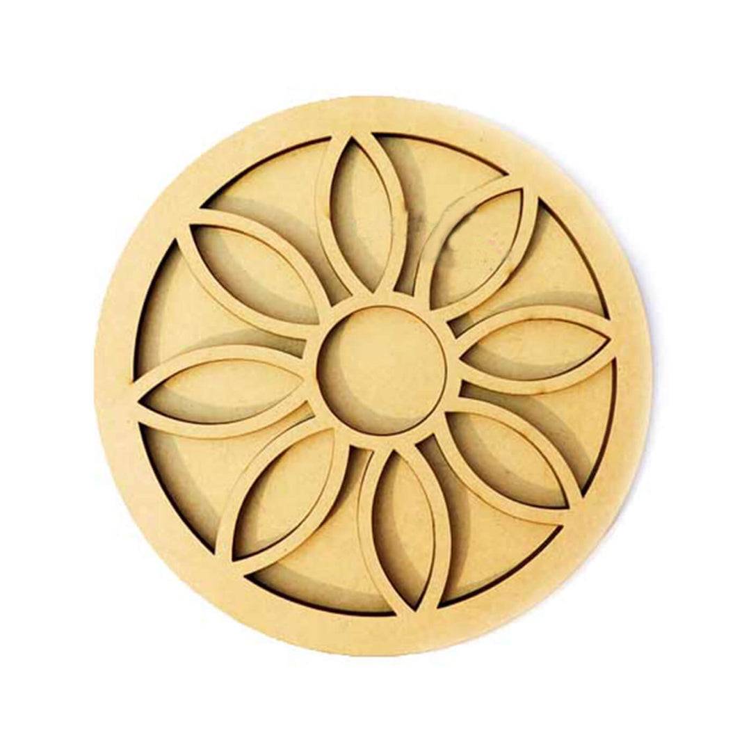 Ready to Paint MDF Circle Tealight Holder with Border - TI091