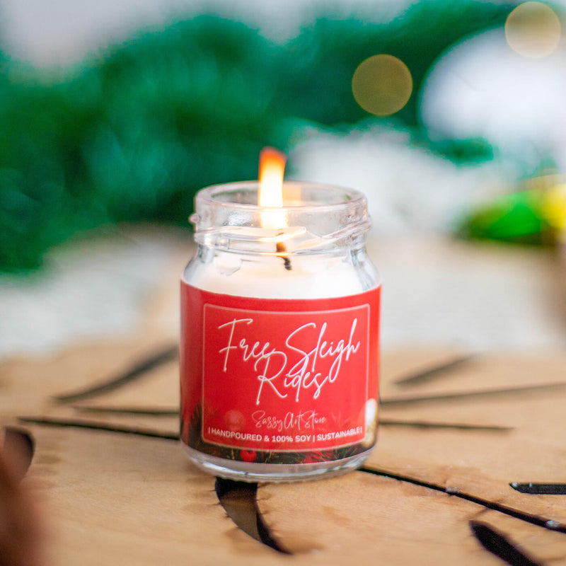 Scented Soy Wax Christmas Candle Mini Jars - Set of 2