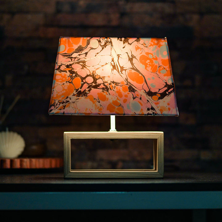 Marbled Fabric Rectangle Empire Lamp