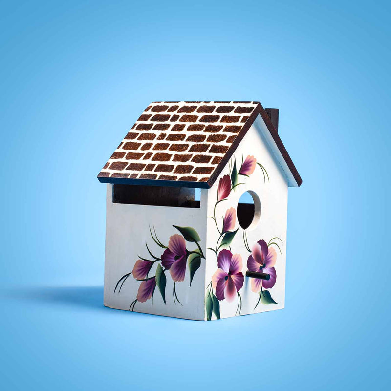 One Stroke Art Bird House - Magenta