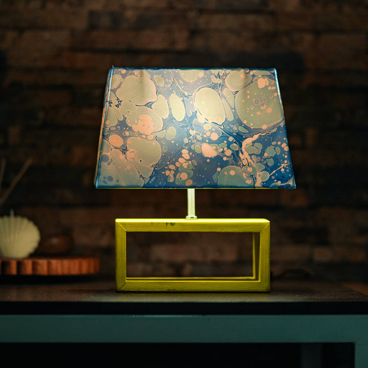 Marbled Fabric Rectangle Empire Lamp