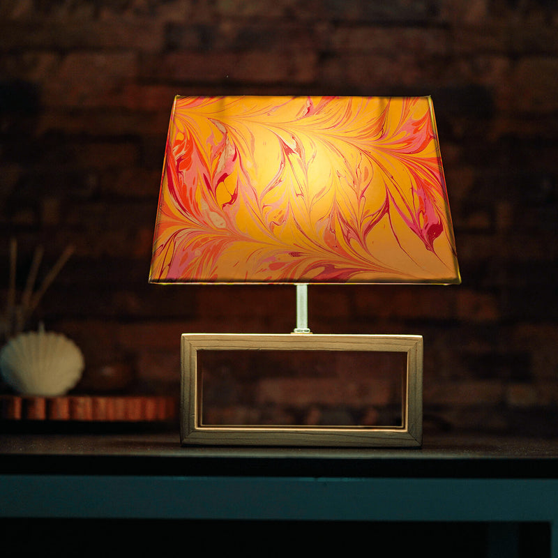 Marbled Fabric Rectangle Empire Lamp