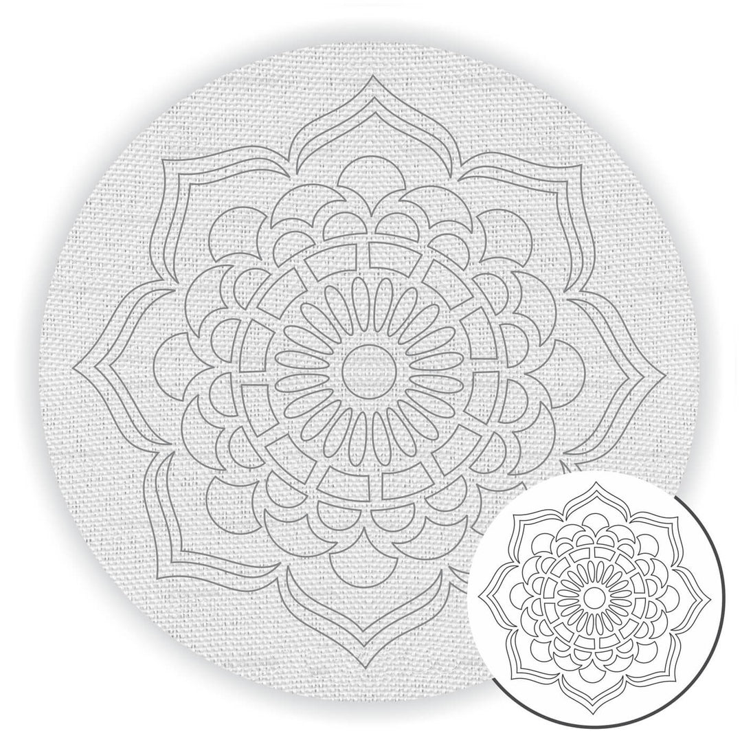 Pre Marked Canvas Base - Flower Mandala - 3045