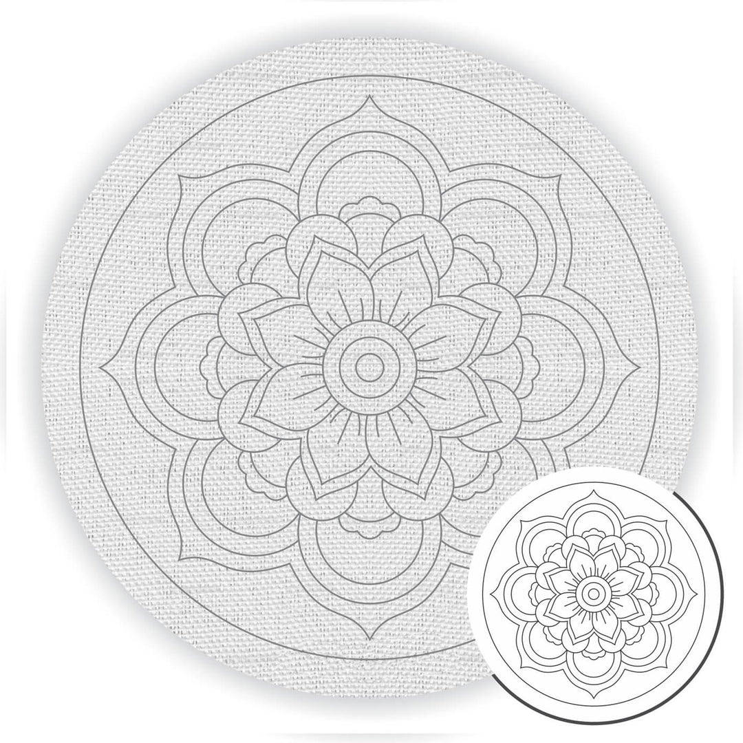 Trial Pack - Peacock and Flowers Premarked Canvas Bases - Set of 5