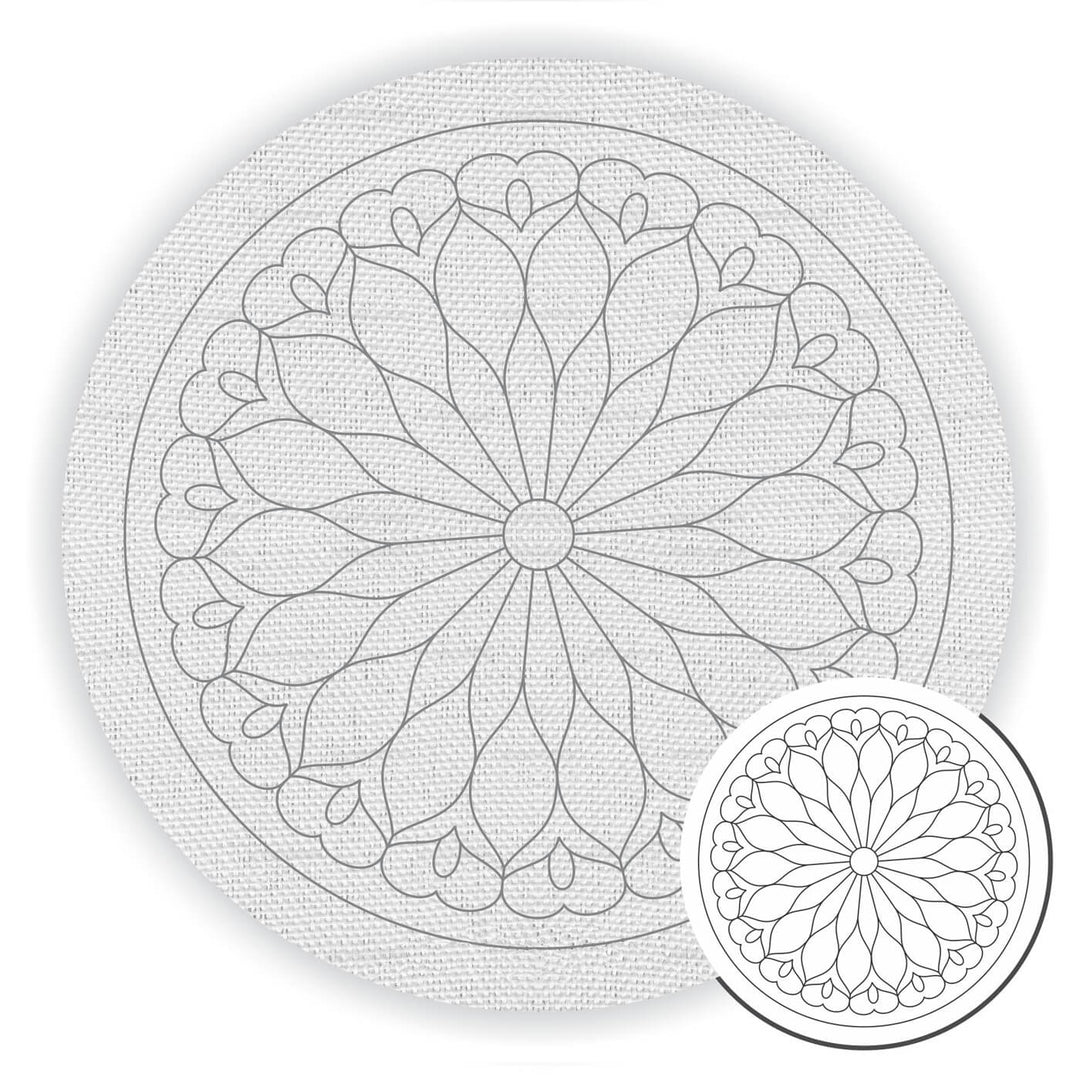 Pre Marked Canvas Base - Sprouting Flower - 3047 - Zwende