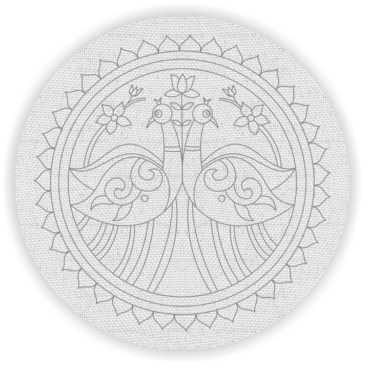 Pre Marked Canvas Base - Long Twin Birds - 3049