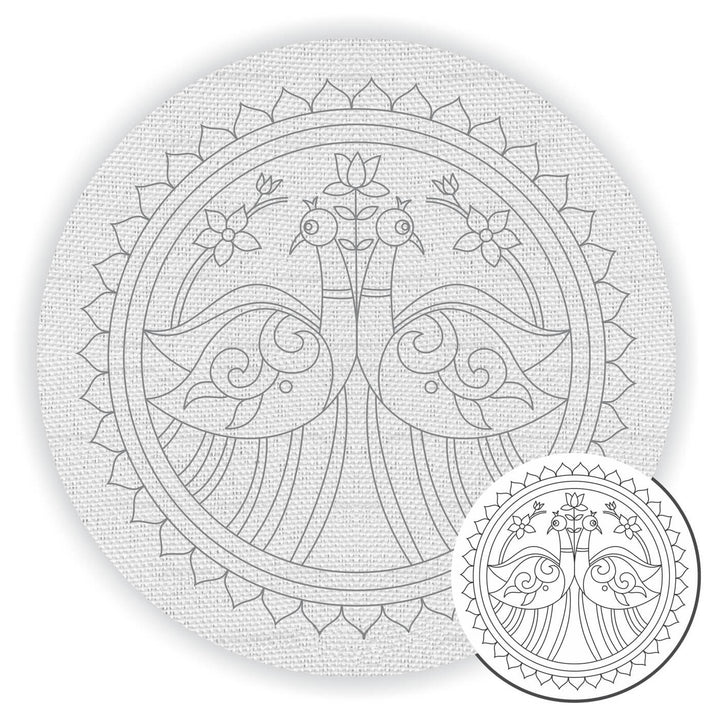 Pre Marked Canvas Base - Long Twin Birds - 3049