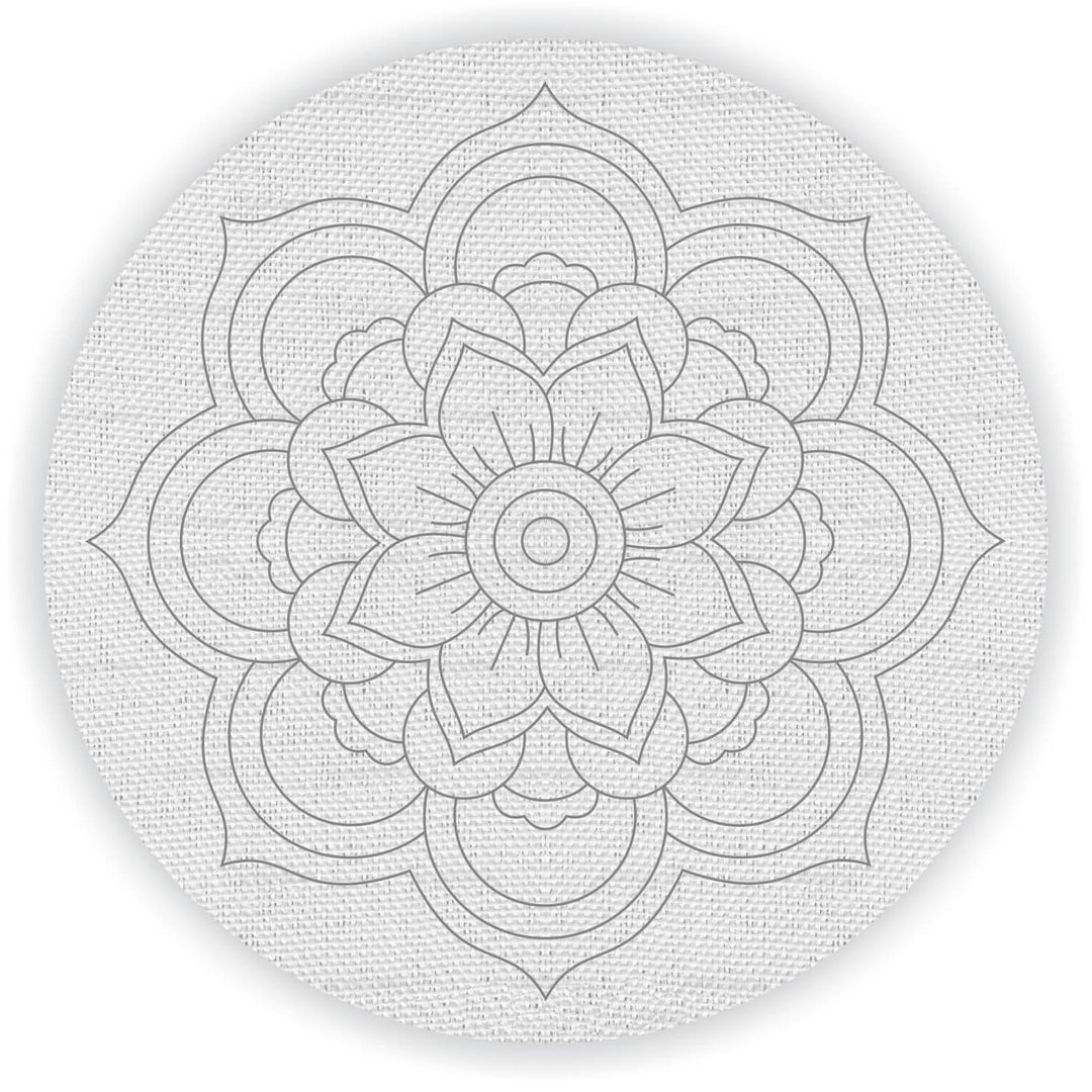 Trial Pack - Floral Mandala Premarked Canvas Bases - Set of 5
