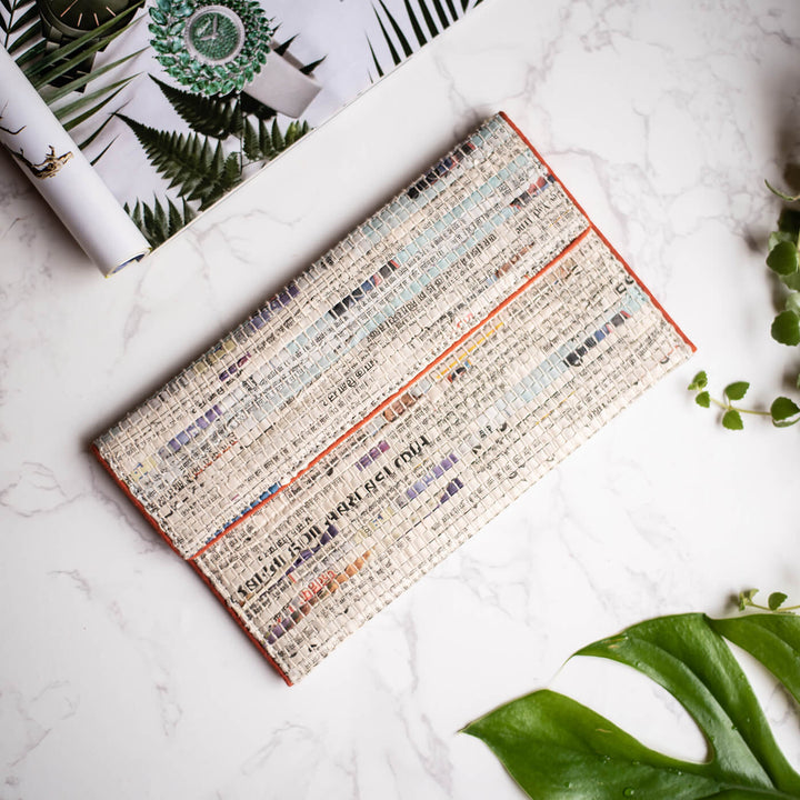 Handwoven Envelope Clutch - Orange