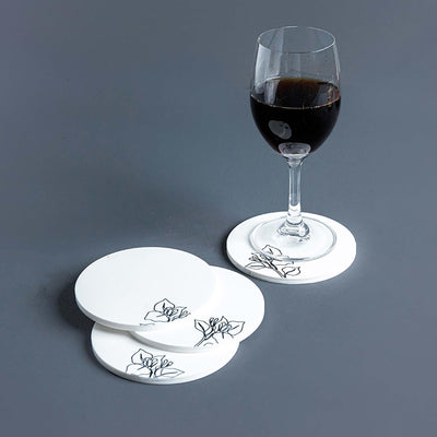 Calla Handmade Marble Coaster - Set of 4