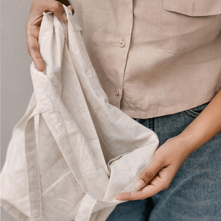 Premium Linen Tote Bag - Beige