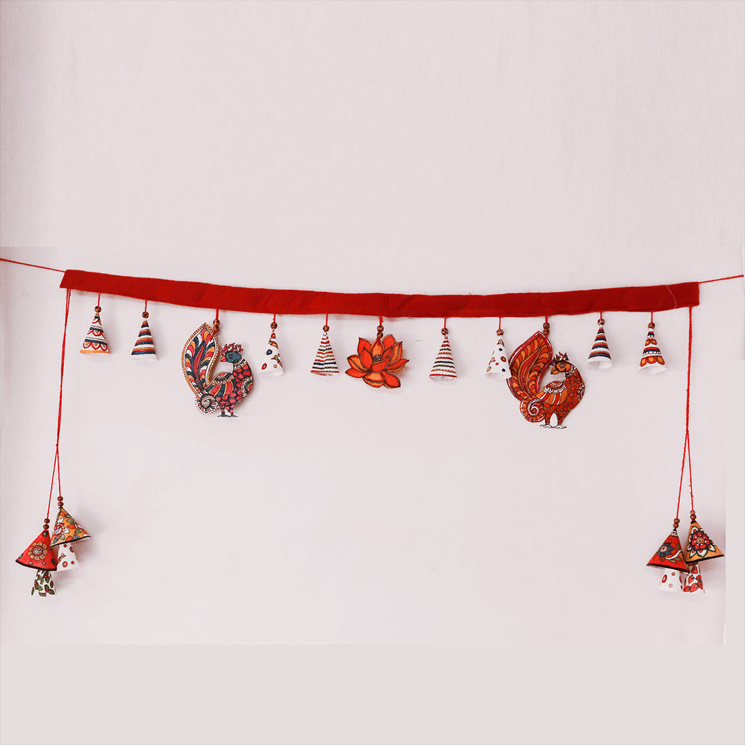 Hand-painted Hamsa Long Toran Puppet Hanging