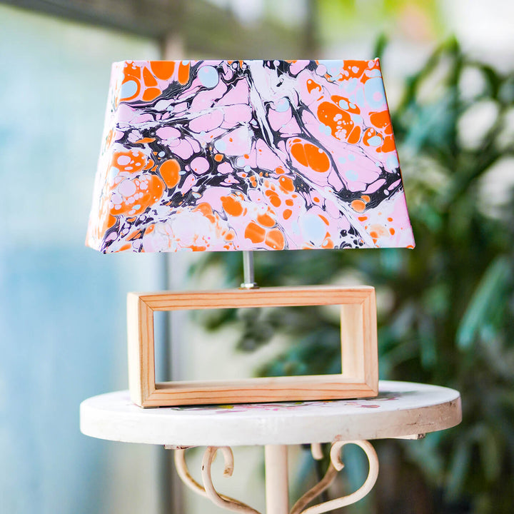 Marbled Fabric Rectangle Empire Lamp