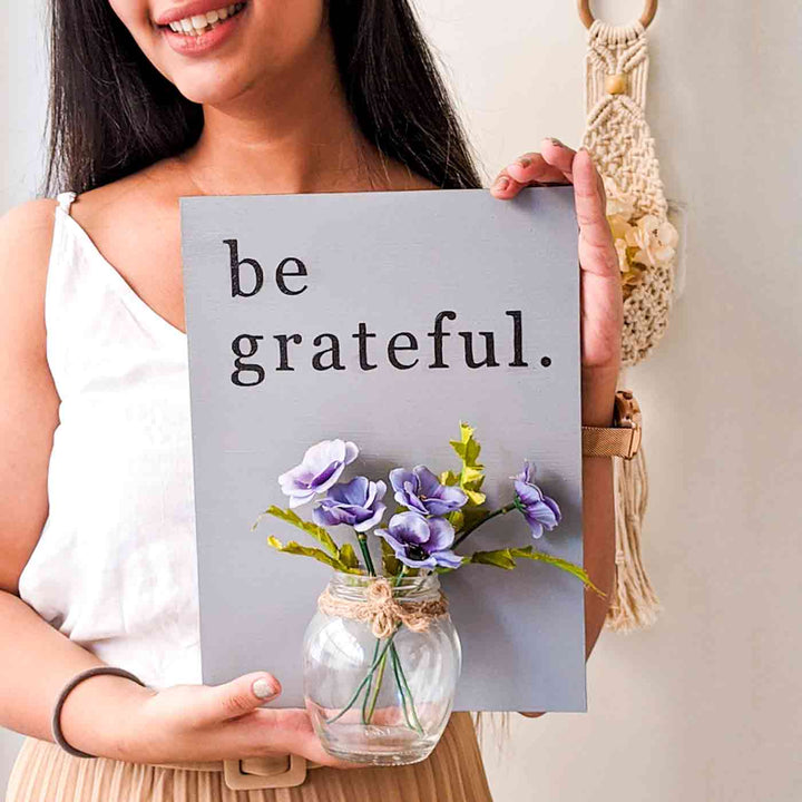 Handcrafted Inspirational Wall Art - Be Grateful