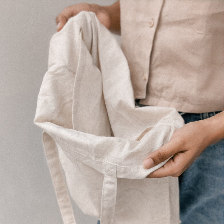 Premium Linen Tote Bag - White